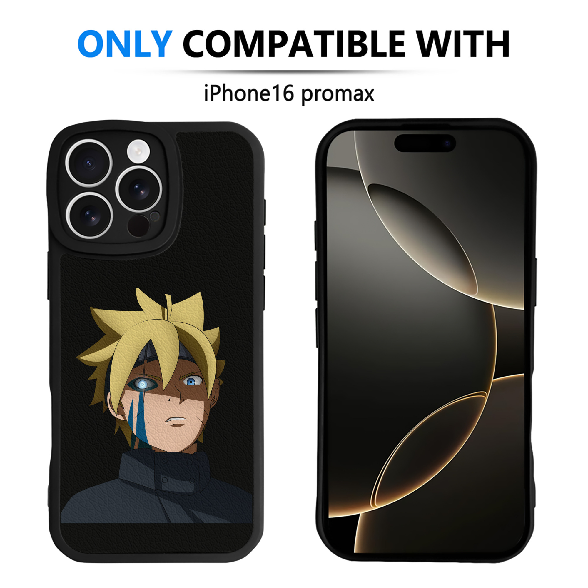 （画像用） NARUTO -ナルト- うずまき ボルト Uzumaki Boruto 【iPhone 16シリーズ対応】シリコンスマホケース（レザー調） 材質：シリコン
